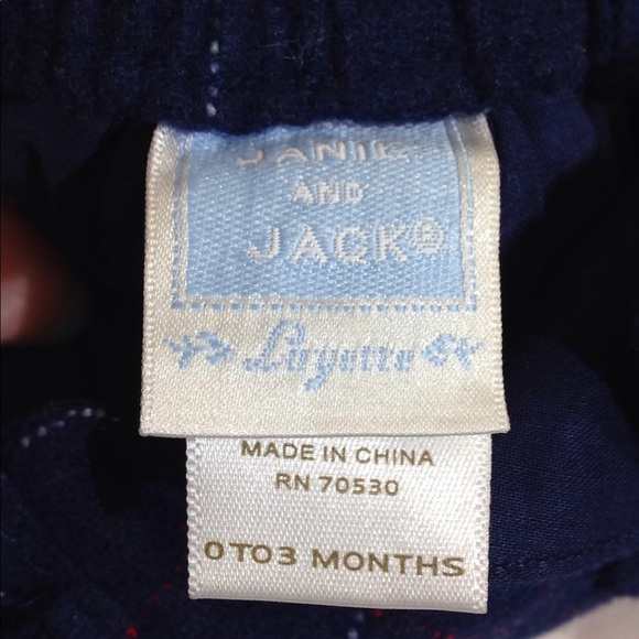 Janie & Jack Layette Boy Blue Wool Shortalls 0-3M - Picture 4 of 8